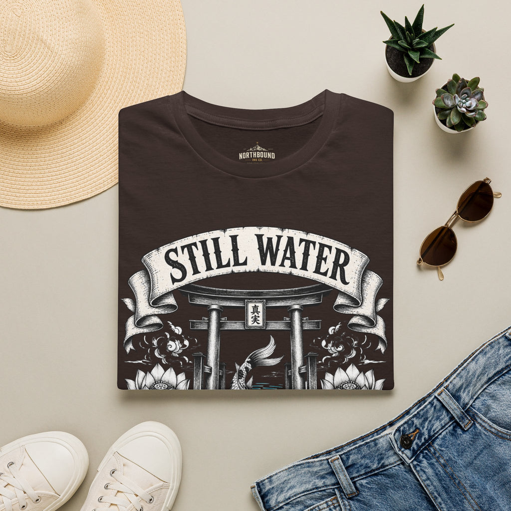 Still Water T-Shirt — Tranquil Koi & Torii Graphic Tee