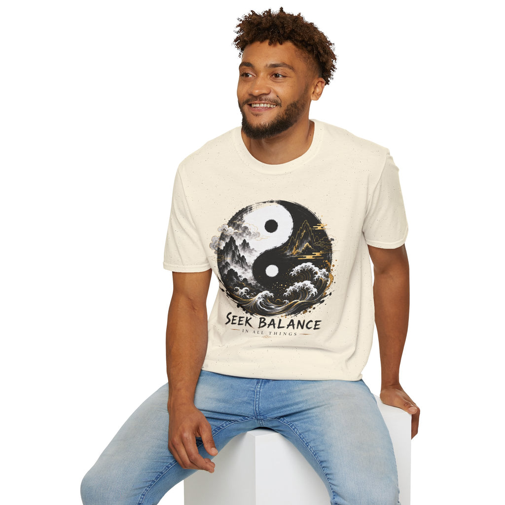 Yin Yang 'Seek Balance' Graphic T-Shirt