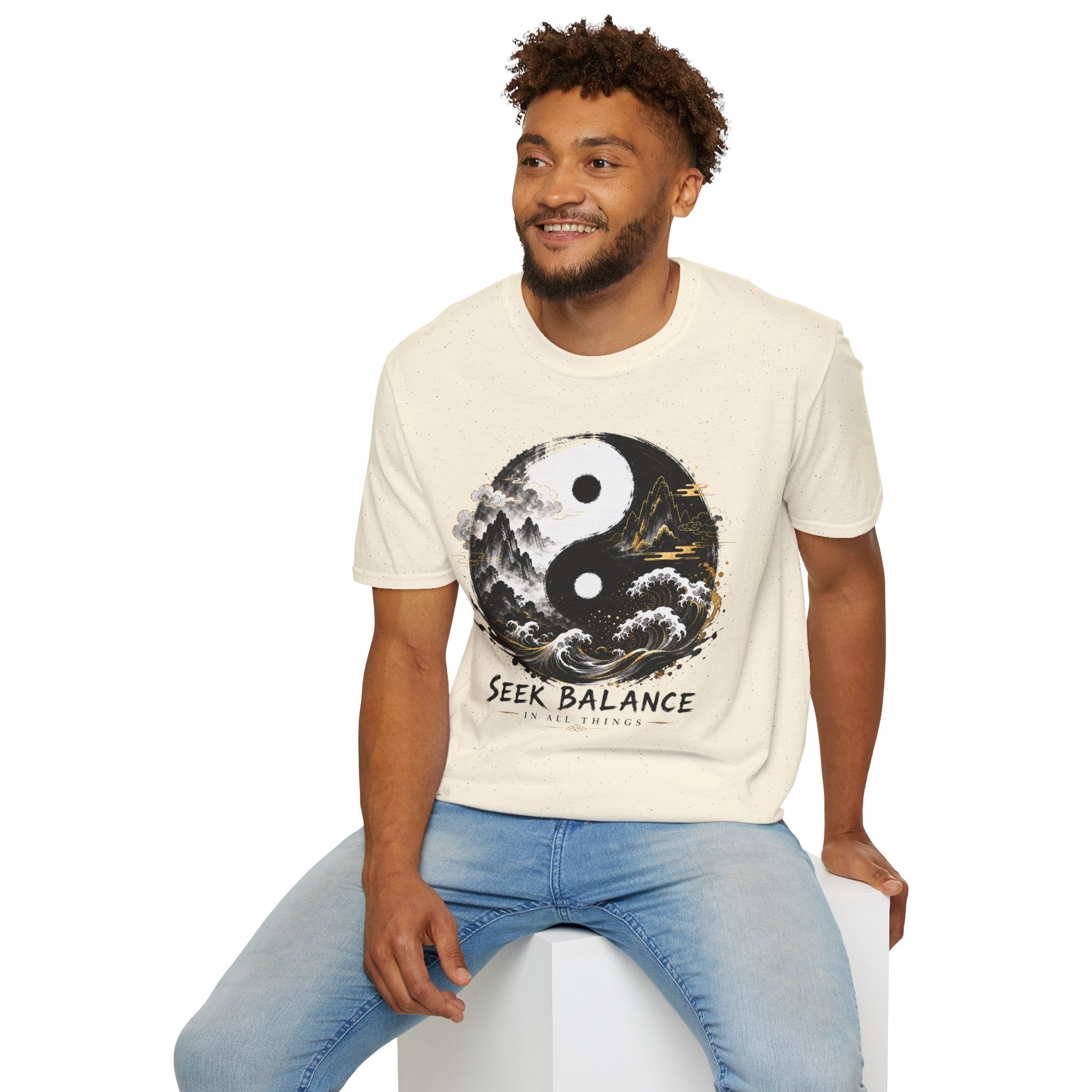 Yin Yang 'Seek Balance' Graphic T-Shirt
