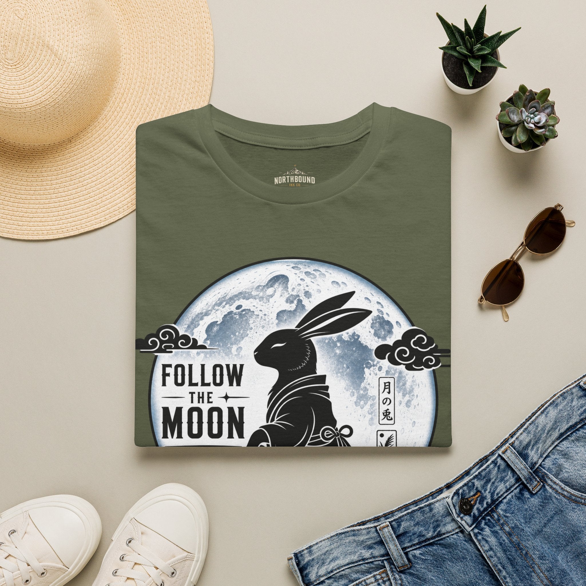 Follow the Moon Rabbit T-Shirt — Lunar Bunny Graphic Tee