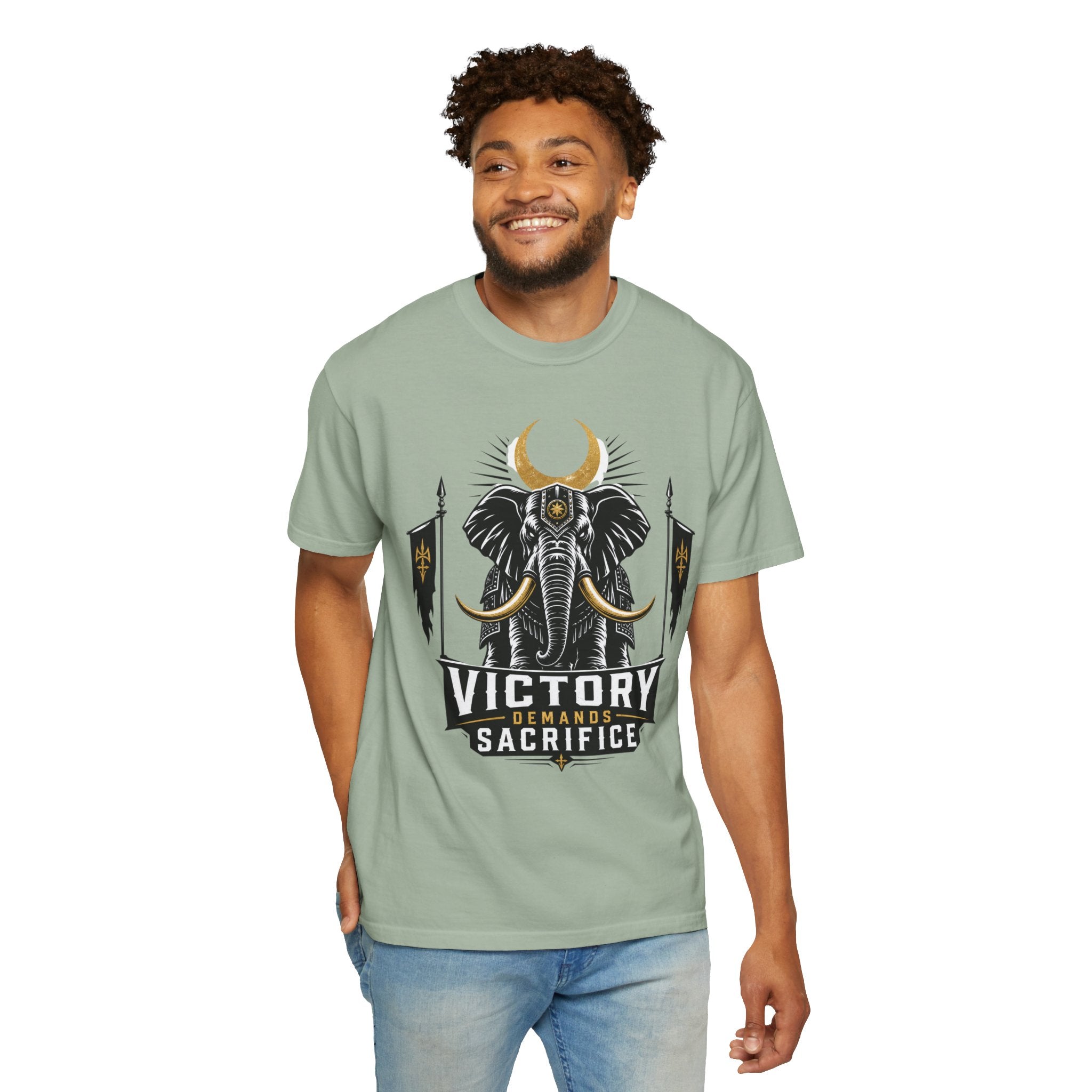Victory & Sacrifice Elephant T-Shirt — Graphic Warrior Tee