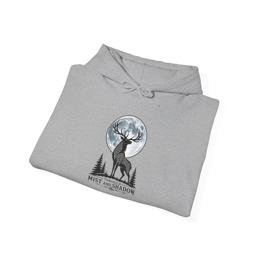 Hoodie – 'Mist and Shadow' Elk Moon Graphic Hooded Sweatshirt