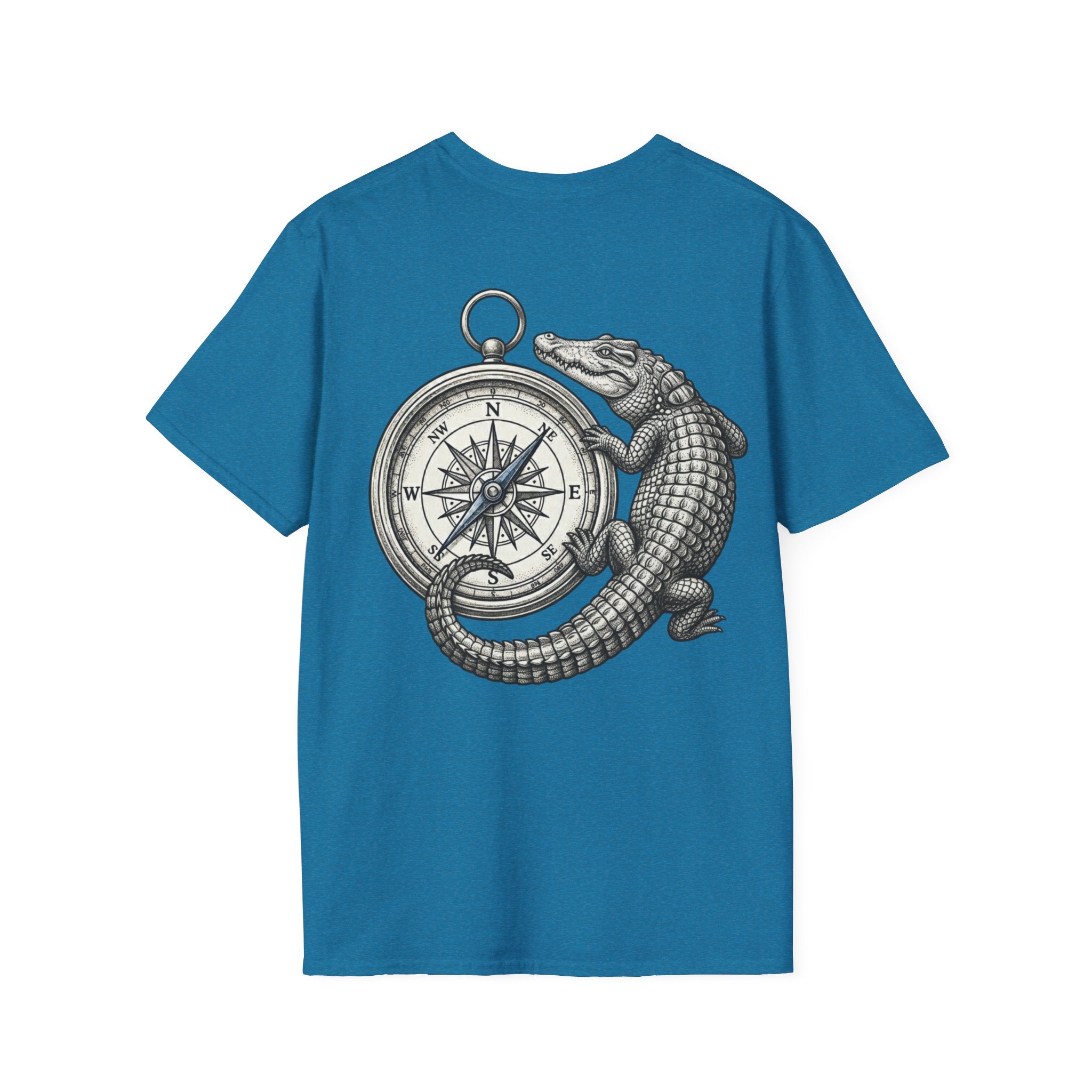 Crocodile & Compass T‑Shirt — Nautical Adventure Graphic Tee