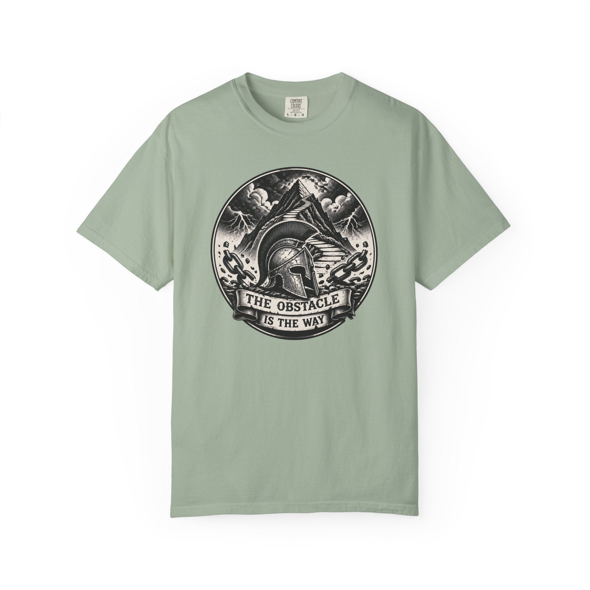 Spartan Helmet T‑Shirt — "The Obstacle Is The Way" Motivational Tee