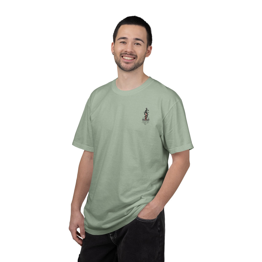 Graphic T-Shirt — 'Even Broken Swords Can Kill' Snake & Sword Back Print