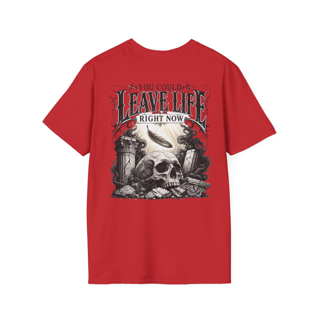 Skull & Mountains T-Shirt — "Leave Life" Adventure Graphic Tee