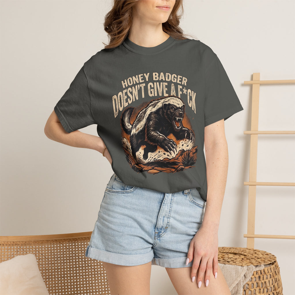 Skunk Graphic T-Shirt — 'Honey Badger Doesn't Give a F—' Retro Vintage Tee