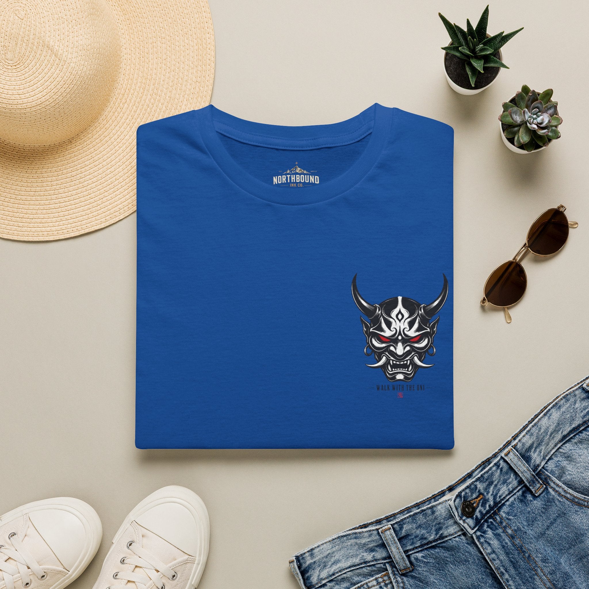Oni Mask Graphic T‑Shirt — Japanese Demon Skull Tee
