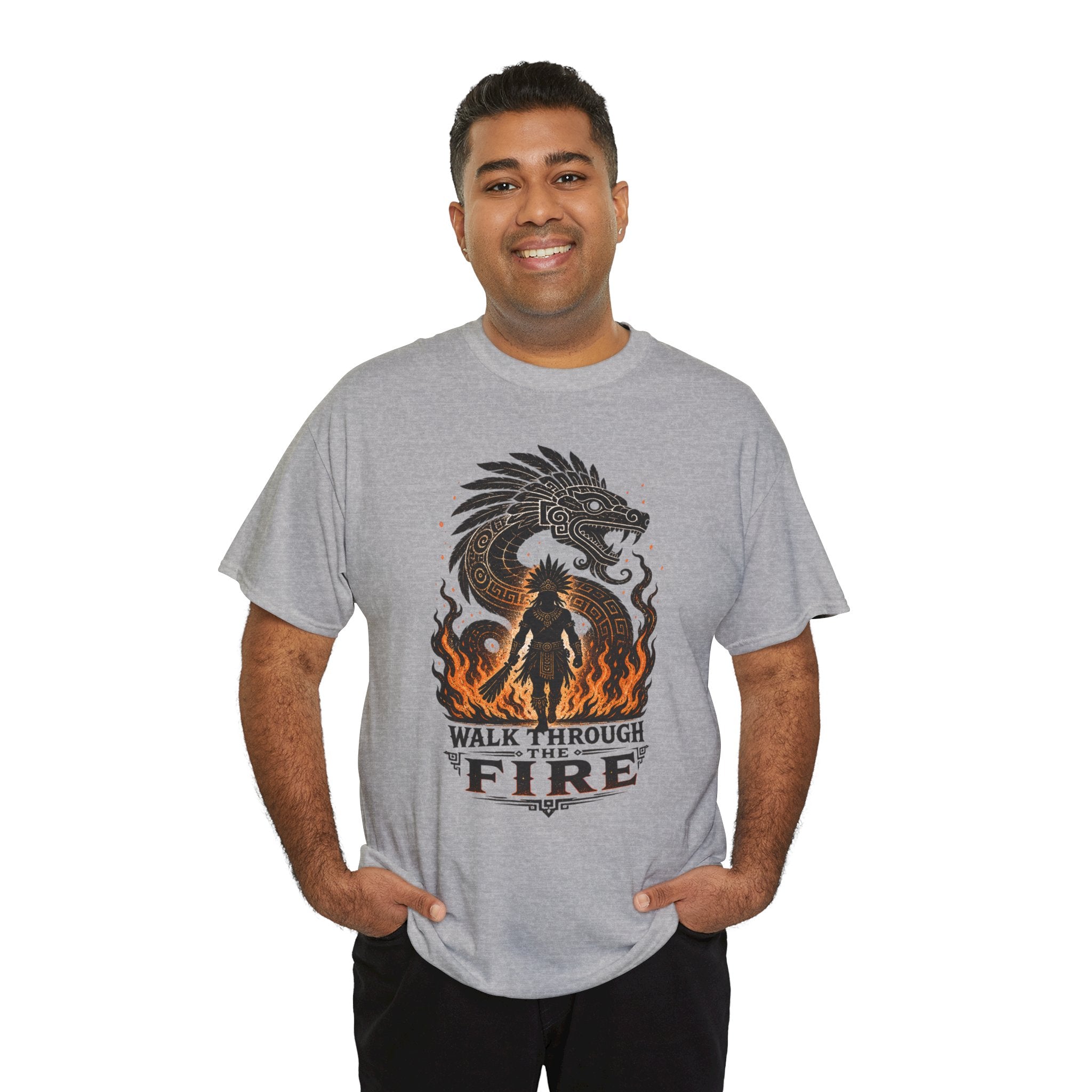 Walk Through the Fire Dragon T-Shirt — Inspirational Flame Graphic Tee