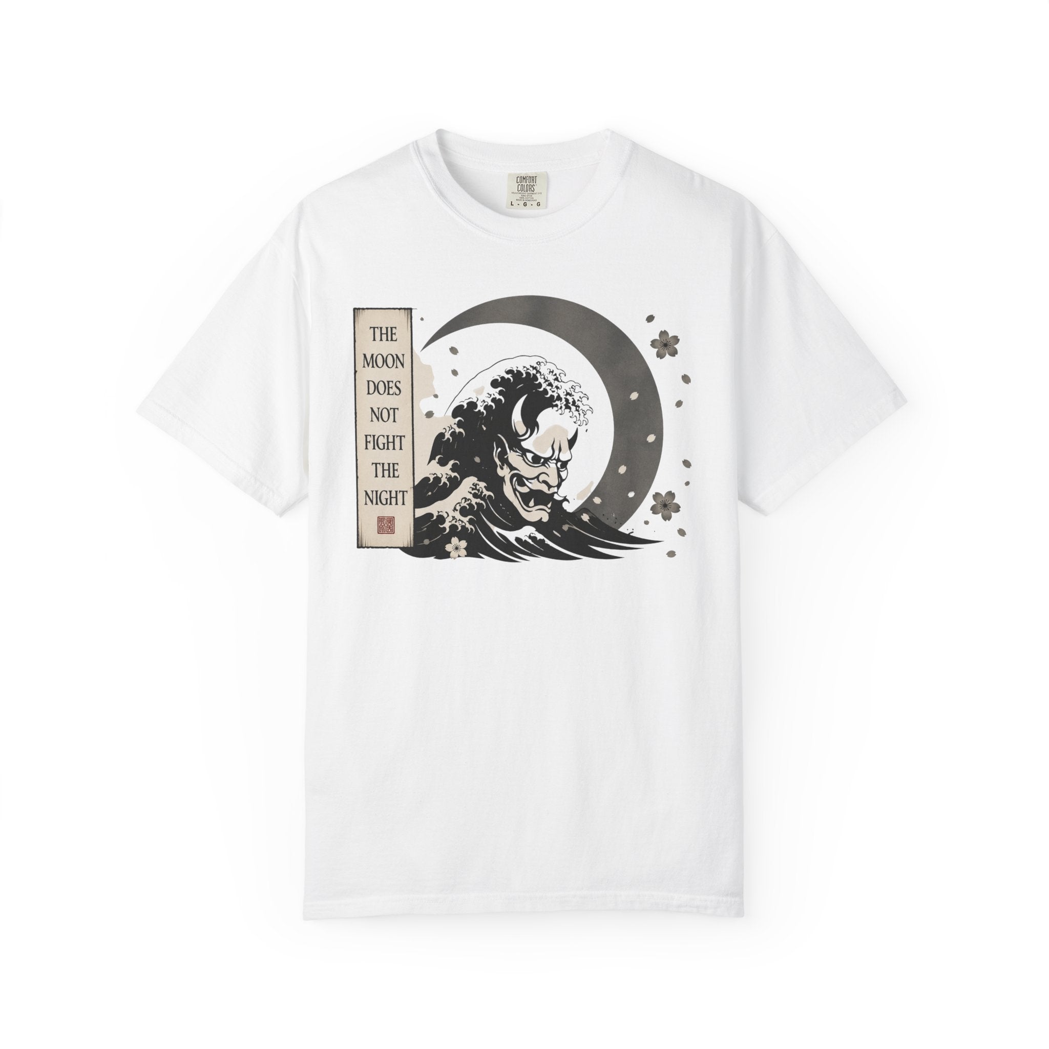 Moon Does Not Frighten Night T-Shirt — Japanese Wave Demon Graphic Tee