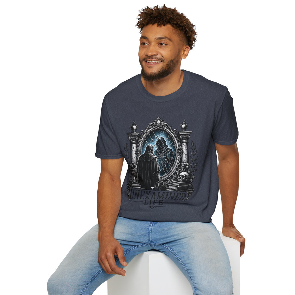 The Unexamined Life T-Shirt — Philosophical Mirror Graphic Tee