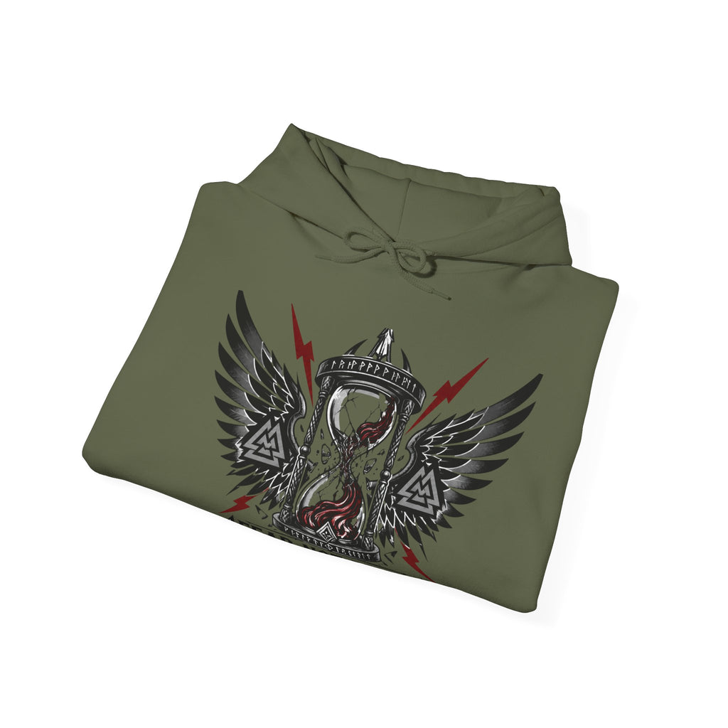 Fear Not Death Hourglass Wings Hoodie — Gothic Inspirational Pullover