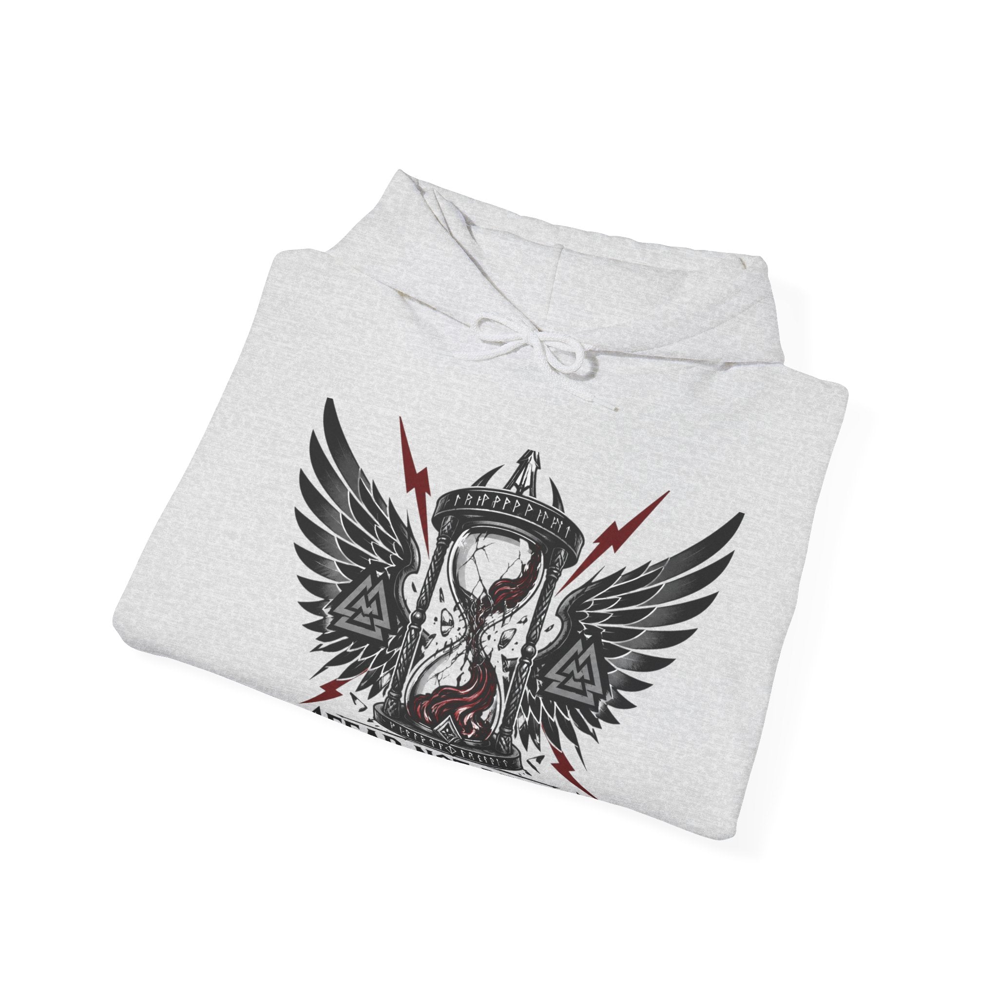 Fear Not Death Hourglass Wings Hoodie — Gothic Inspirational Pullover