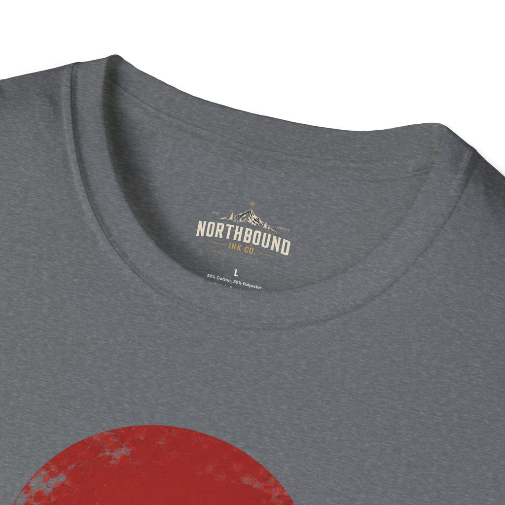 Samurai Walk T-Shirt — Red Sun Japanese Warrior Graphic