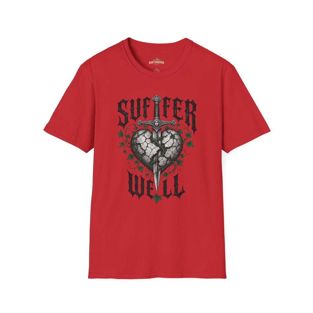 Suffer Well T-Shirt — Gothic Heart Sword Graphic Tee
