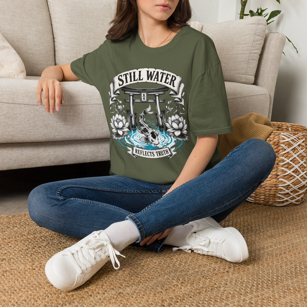 Still Water T-Shirt — Tranquil Koi & Torii Graphic Tee