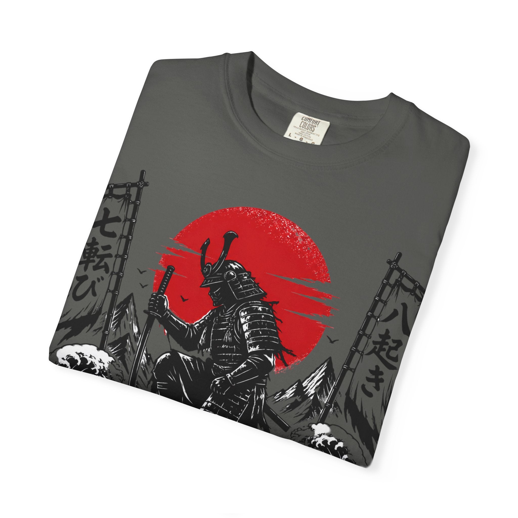 Samurai Rising Graphic T-Shirt — "Fall Seven Times, Rise Eight"