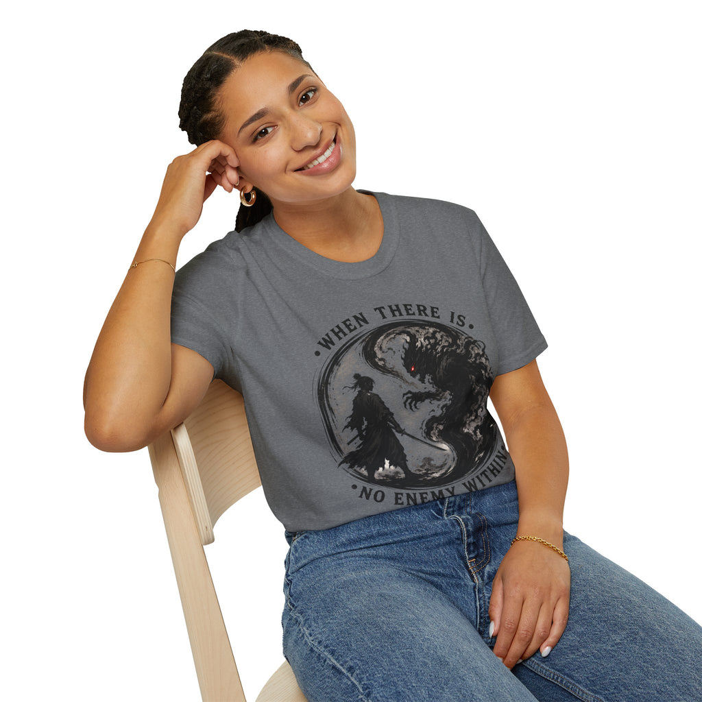 Warrior Yin Yang T-Shirt — "When There Is No Enemy Within" Inspirational Graphic Tee