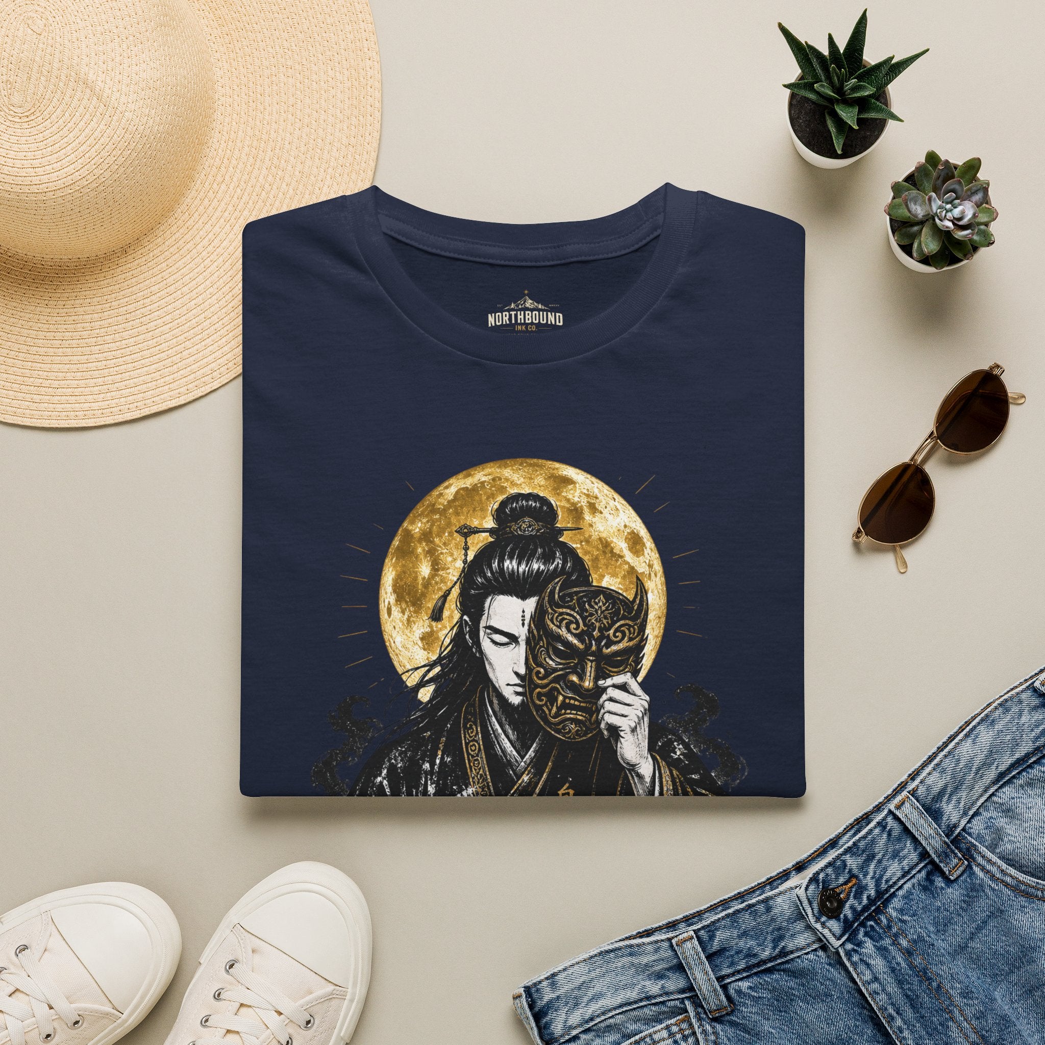 Samurai Mask T-Shirt – "To Master Yourself Is True Power" Graphic Tee