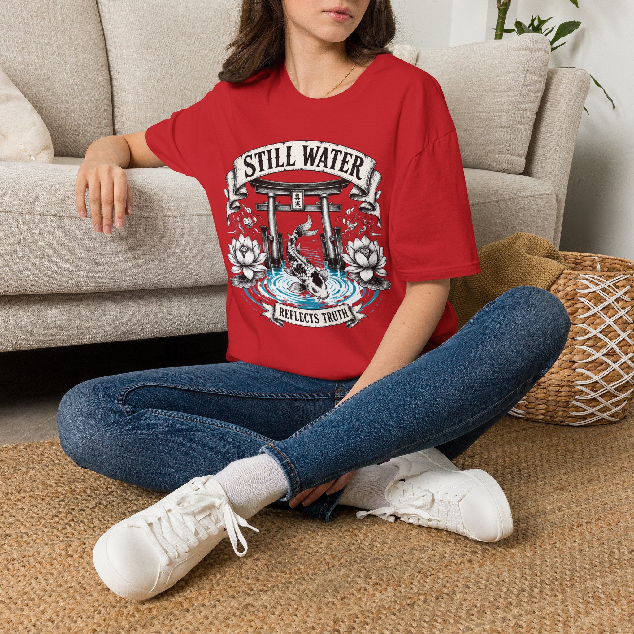 Still Water T-Shirt — Tranquil Koi & Torii Graphic Tee