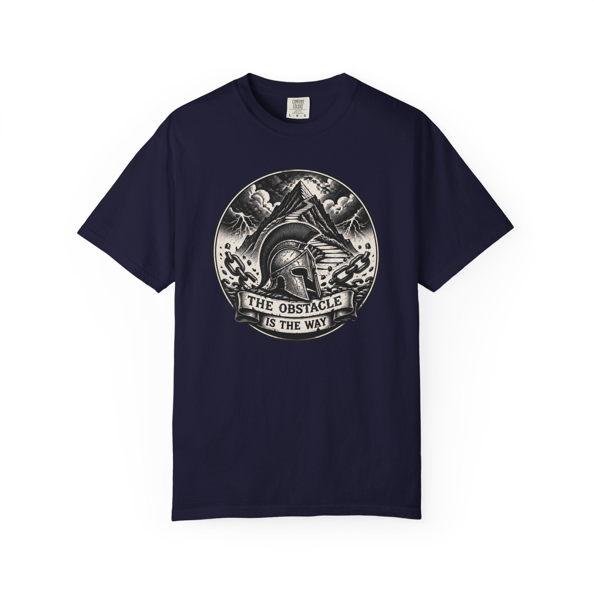 Spartan Helmet T‑Shirt — "The Obstacle Is The Way" Motivational Tee