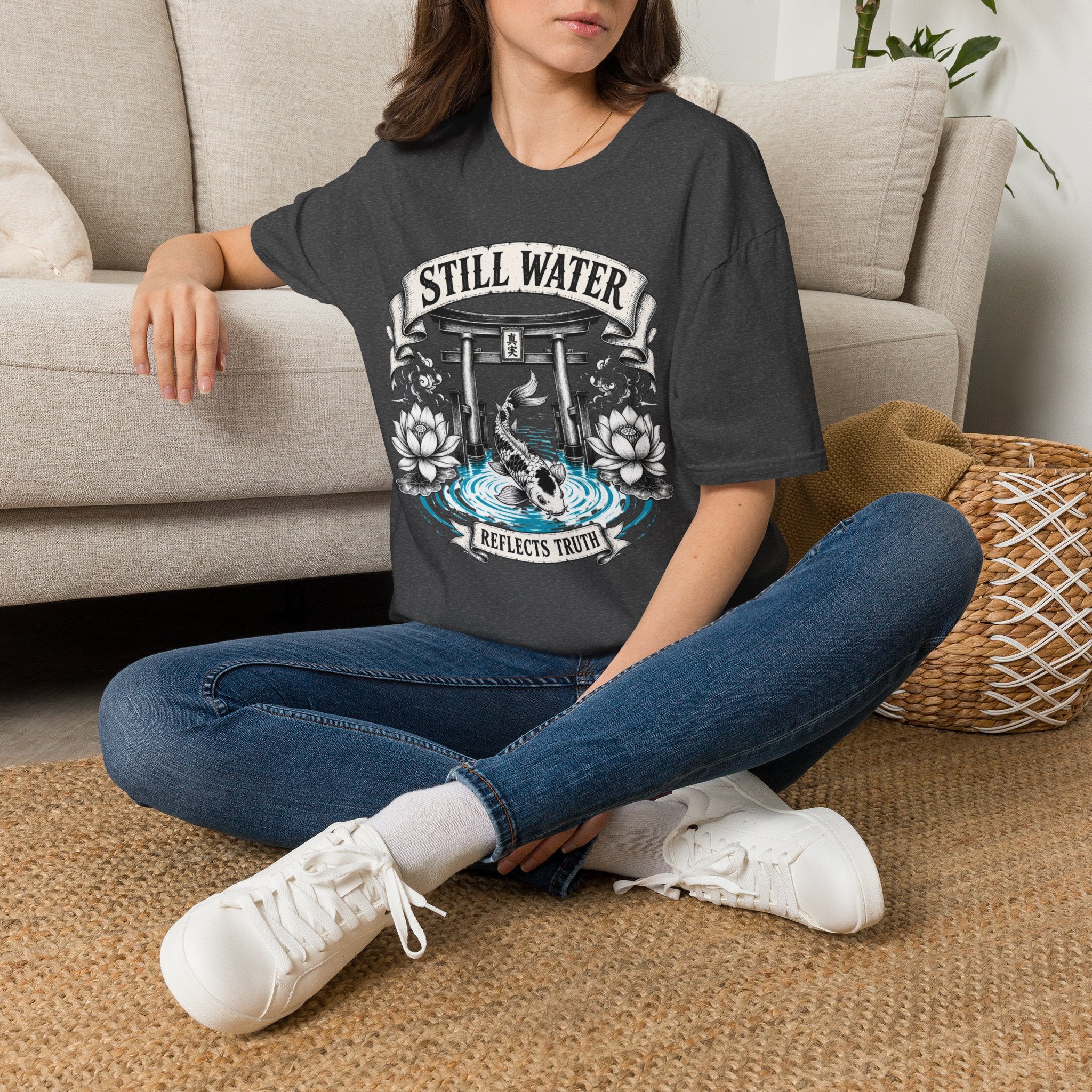 Still Water T-Shirt — Tranquil Koi & Torii Graphic Tee