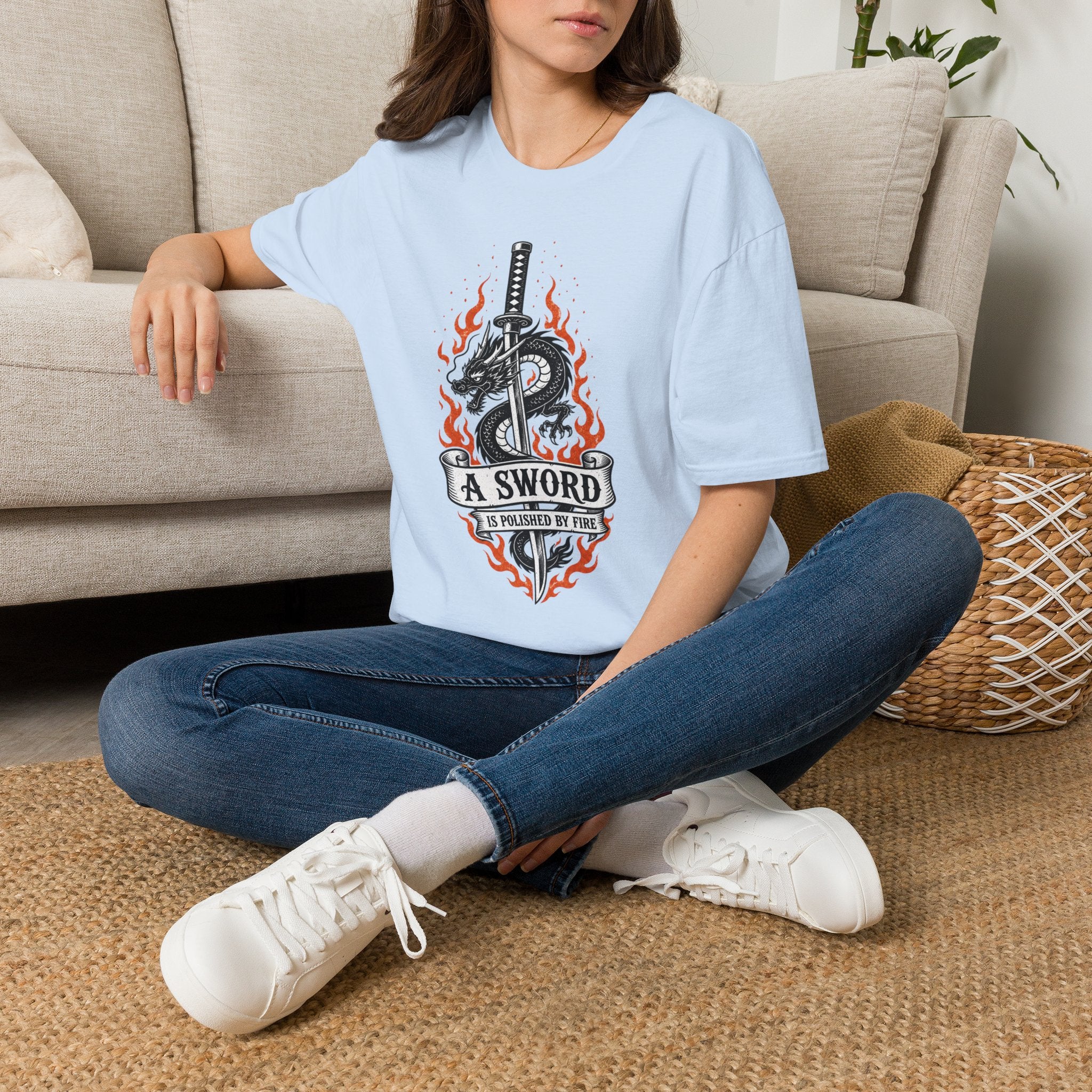 T-Shirt — 'A Sword Is Harder To Forgive' Dragon & Katana Graphic Tee
