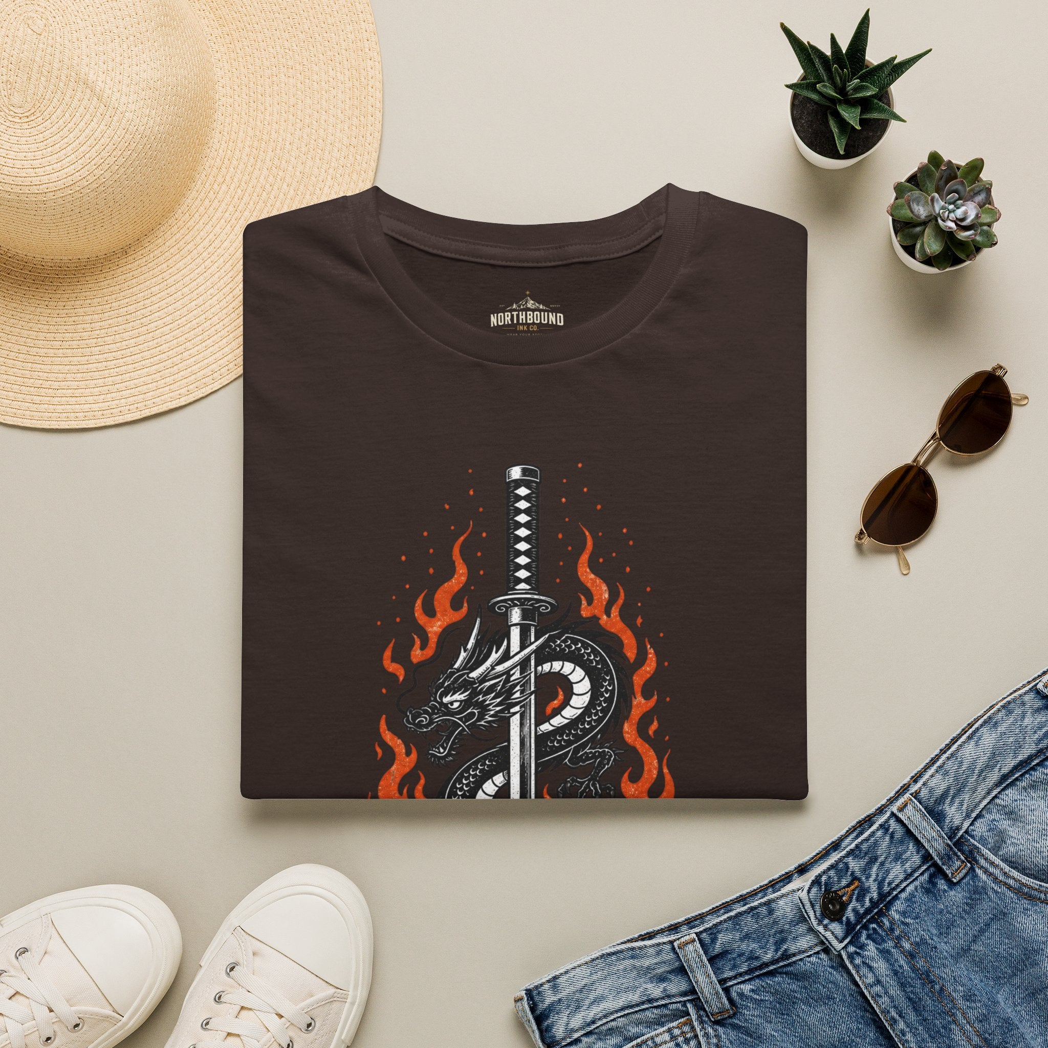 T-Shirt — 'A Sword Is Harder To Forgive' Dragon & Katana Graphic Tee