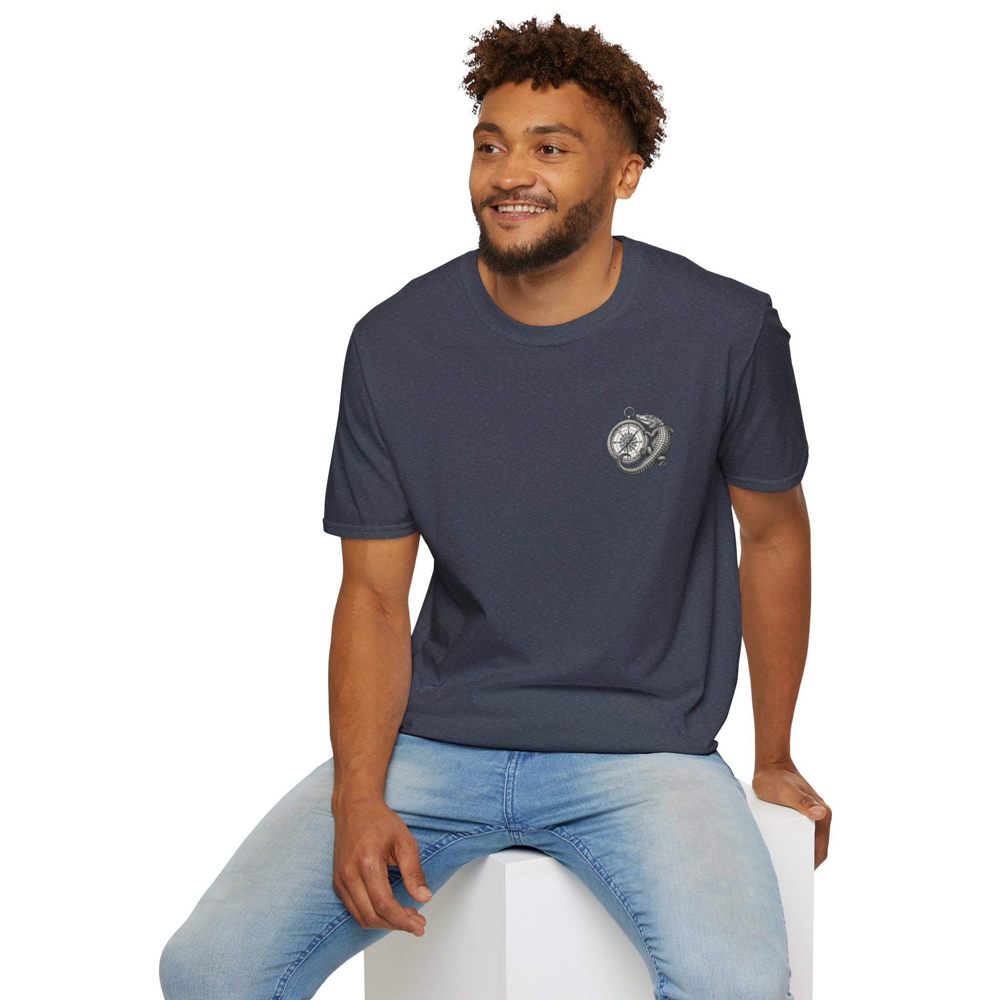 Crocodile & Compass T‑Shirt — Nautical Adventure Graphic Tee