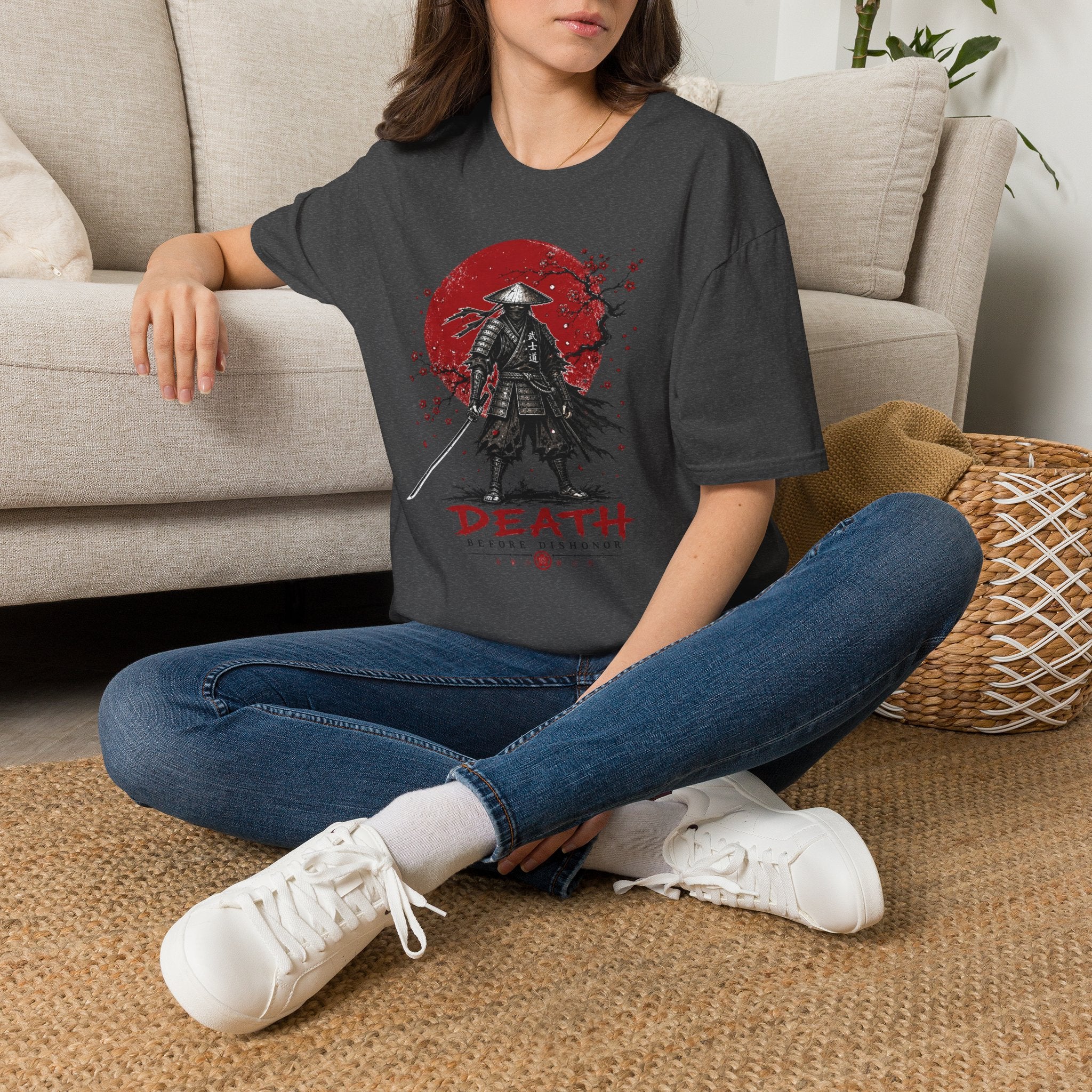Samurai Death T-Shirt — 'Death Before Dishonor' Graphic Tee
