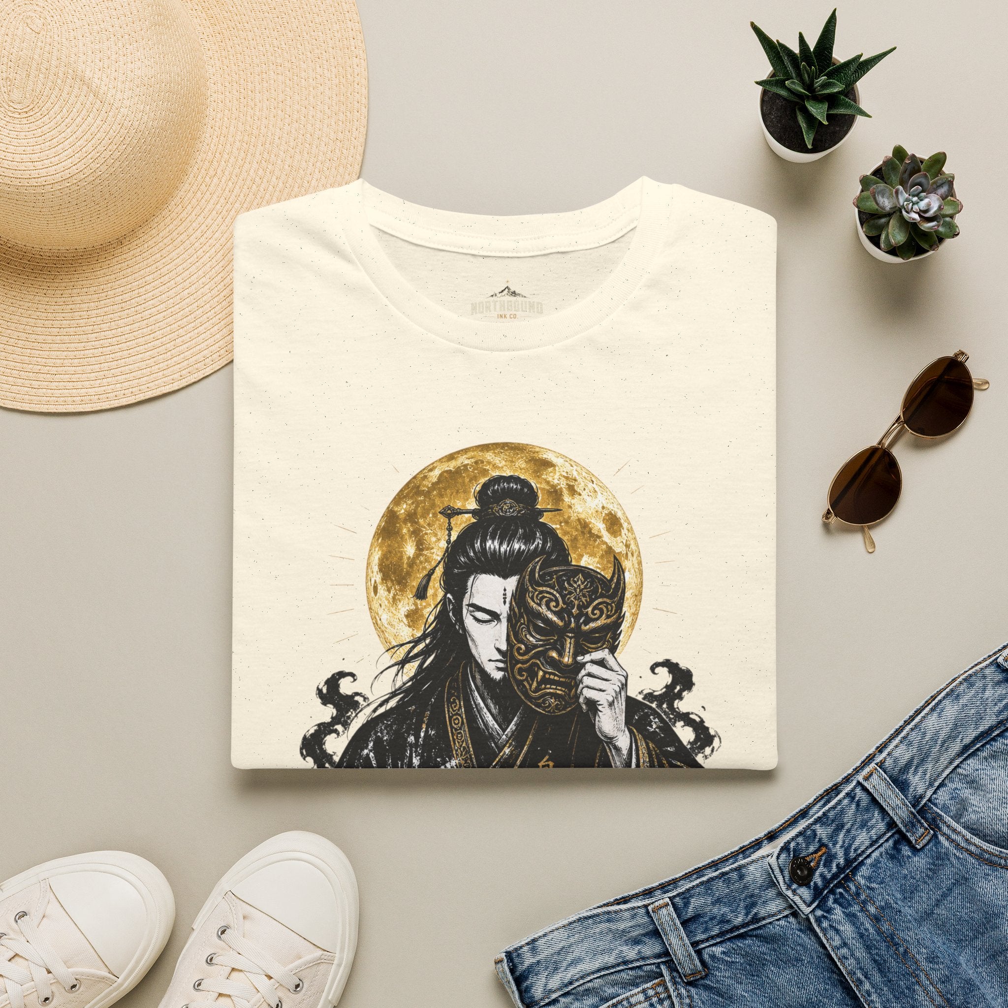 Samurai Mask T-Shirt – "To Master Yourself Is True Power" Graphic Tee