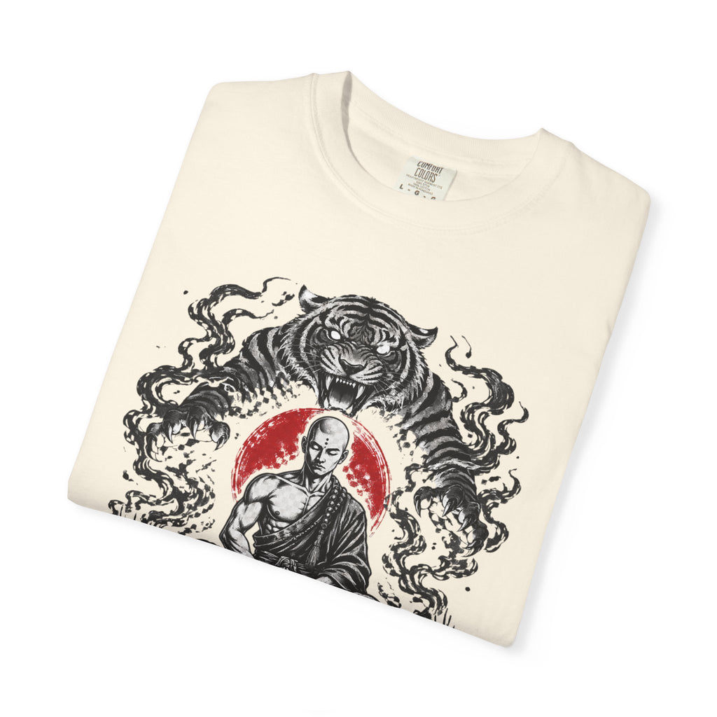 Meditation Tiger T-Shirt — "He Who Masters Himself is Strong" Zen Graphic Tee