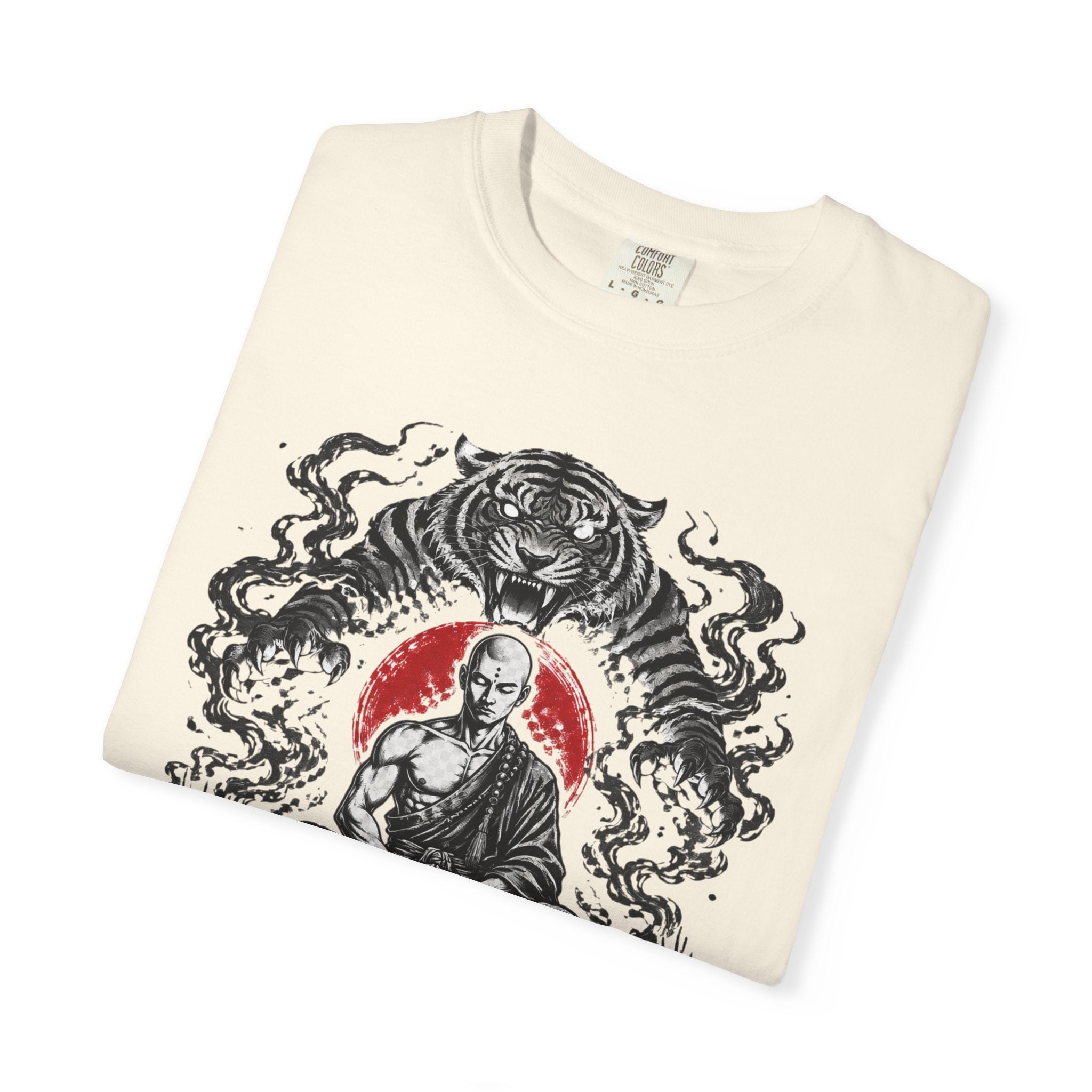 Meditation Tiger T-Shirt — "He Who Masters Himself is Strong" Zen Graphic Tee