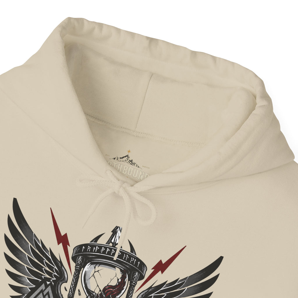Fear Not Death Hourglass Wings Hoodie — Gothic Inspirational Pullover