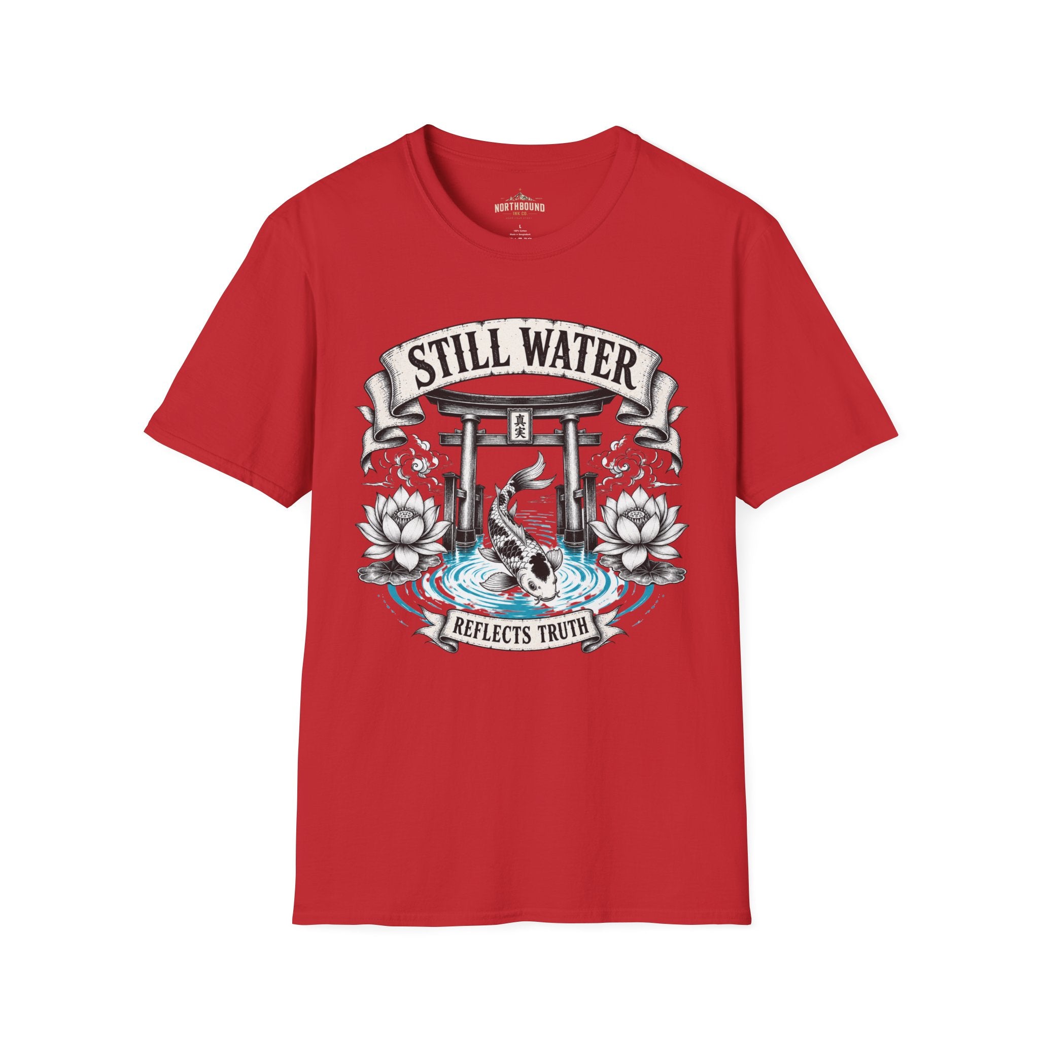 Still Water T-Shirt — Tranquil Koi & Torii Graphic Tee