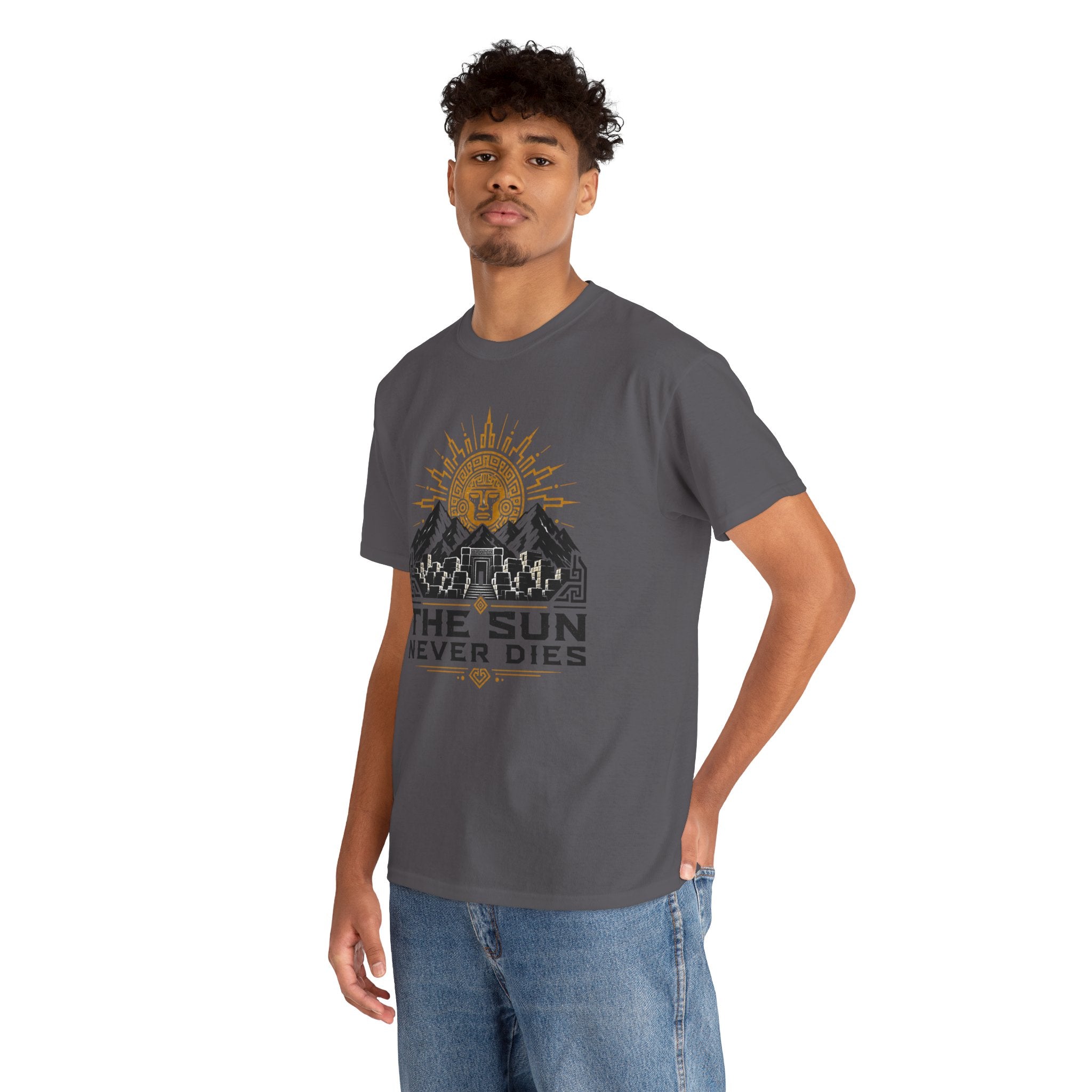 Sun Never Dies T-Shirt — Retro Mountain Adventure Tee