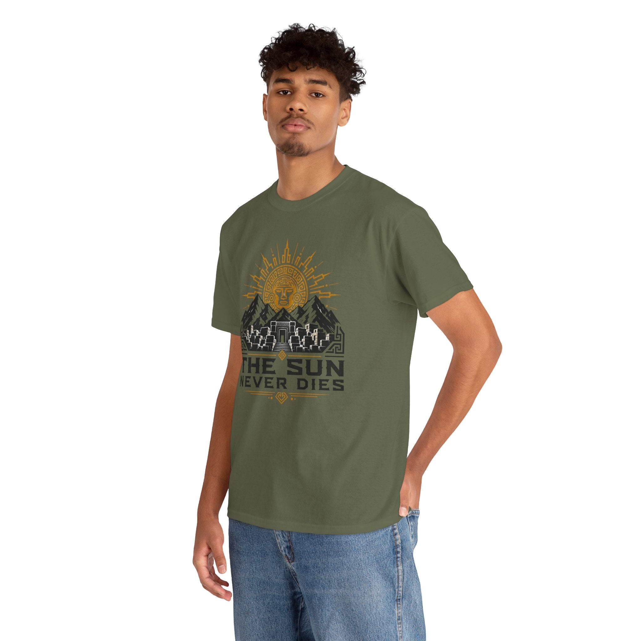 Sun Never Dies T-Shirt — Retro Mountain Adventure Tee