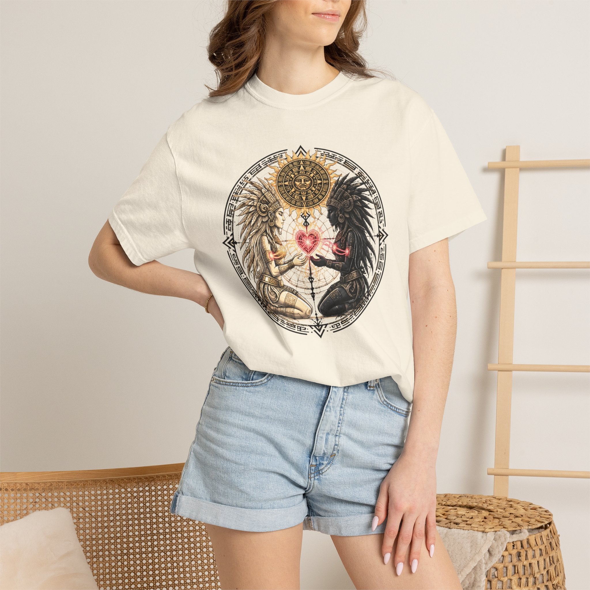 Angel & Demon Heart T-Shirt — Gothic Spiritual Love Illustration