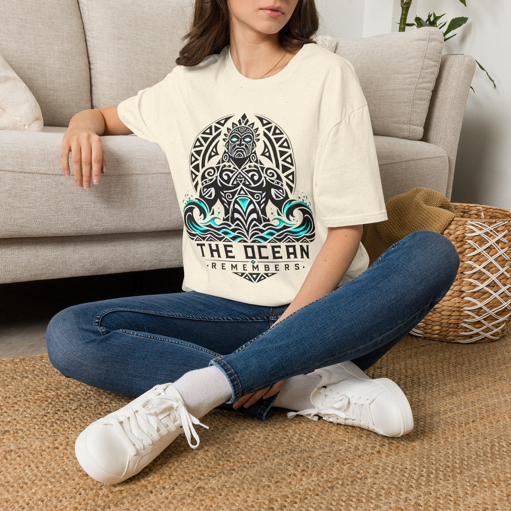 T-Shirt — The Ocean Remembers Tribal Wave Graphic