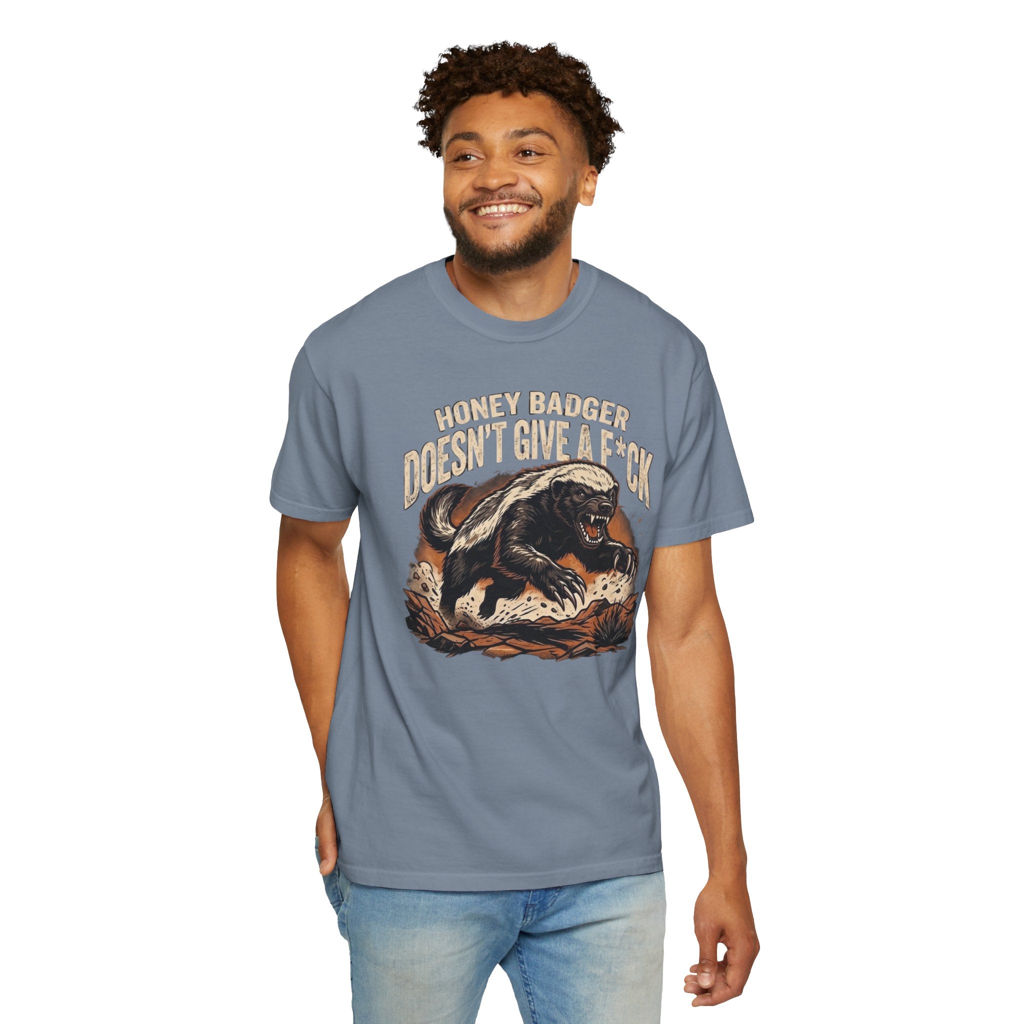 Skunk Graphic T-Shirt — 'Honey Badger Doesn't Give a F—' Retro Vintage Tee
