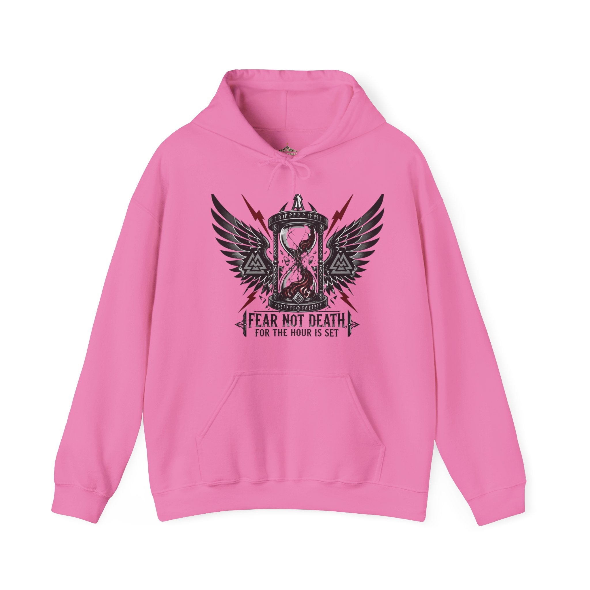 Fear Not Death Hourglass Wings Hoodie — Gothic Inspirational Pullover