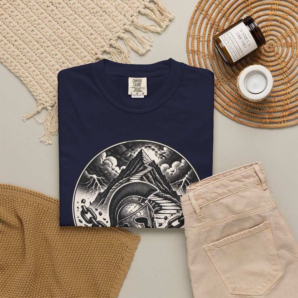 Spartan Helmet T‑Shirt — "The Obstacle Is The Way" Motivational Tee