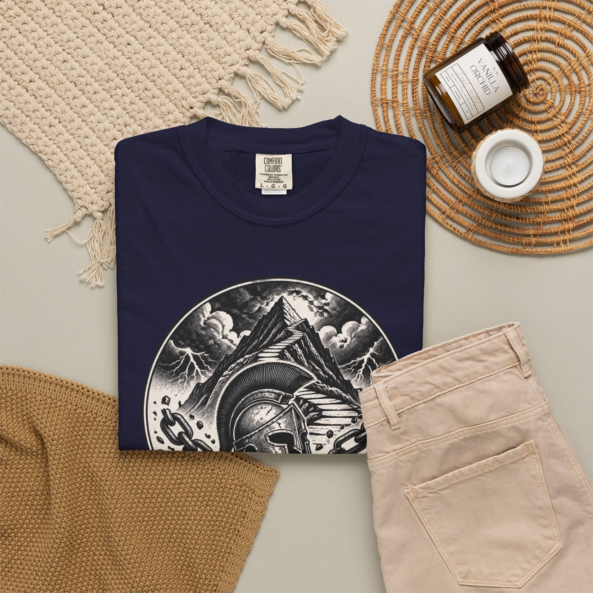 Spartan Helmet T‑Shirt — "The Obstacle Is The Way" Motivational Tee
