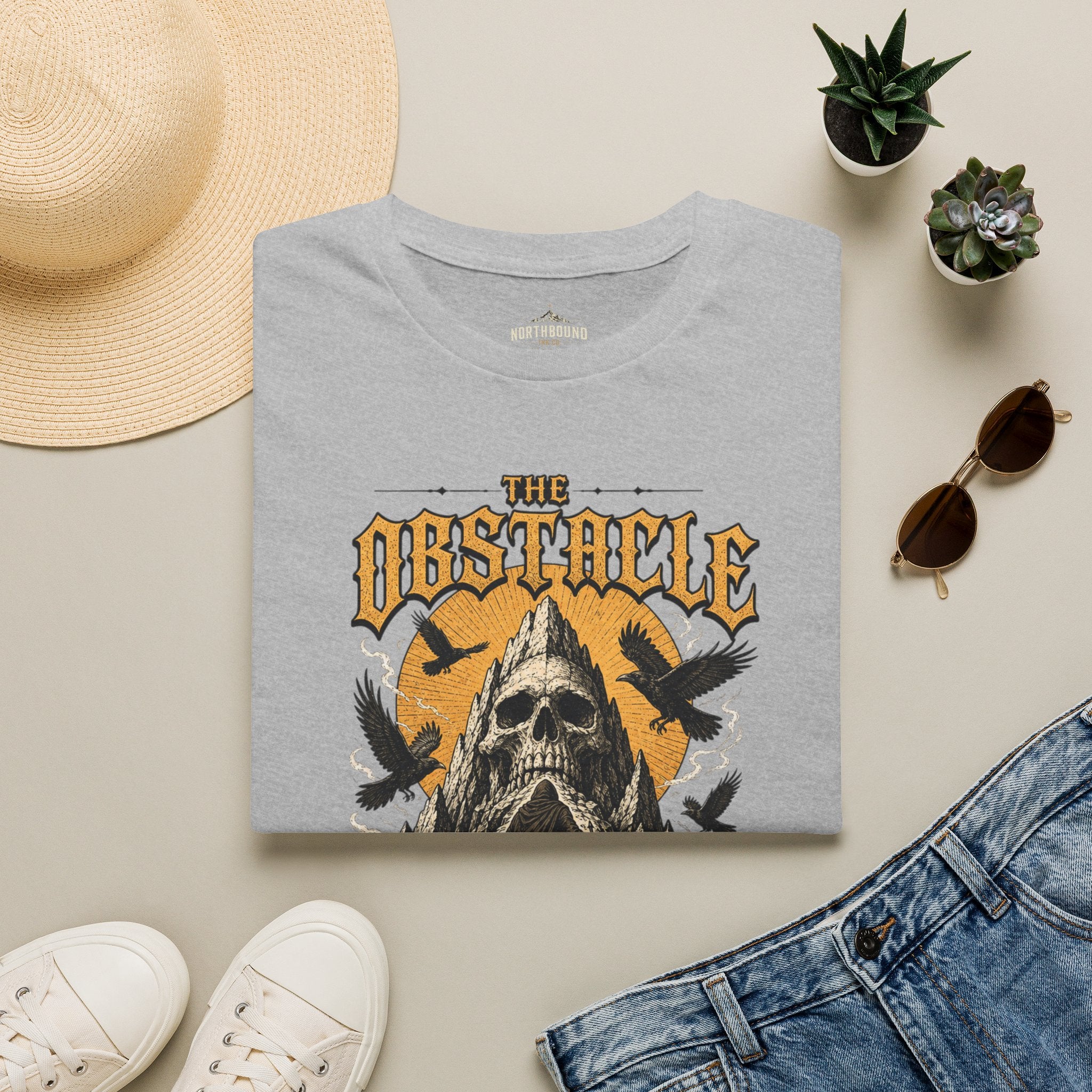 Skull & Crows Tee — "The Obstacle the Way" Vintage Rock T-Shirt