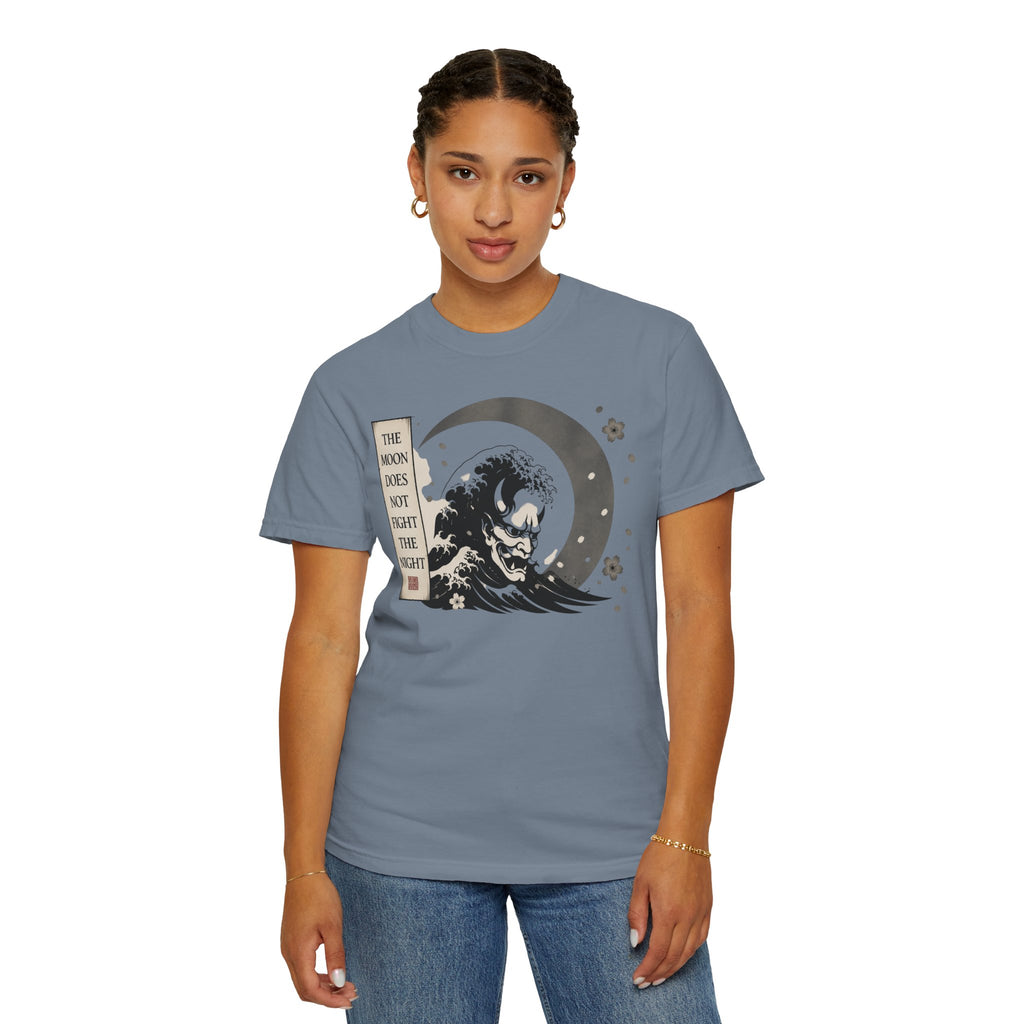 Moon Does Not Frighten Night T-Shirt — Japanese Wave Demon Graphic Tee