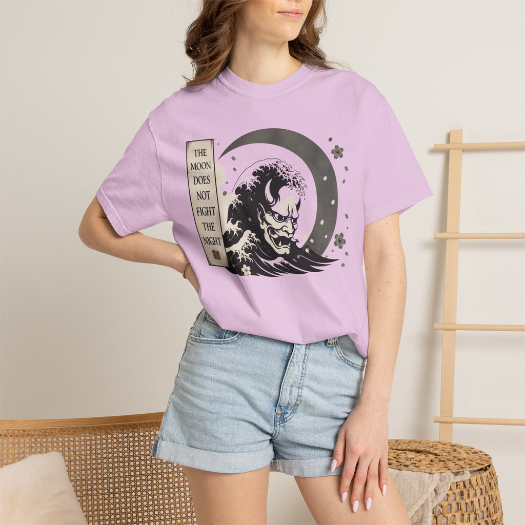 Moon Does Not Frighten Night T-Shirt — Japanese Wave Demon Graphic Tee