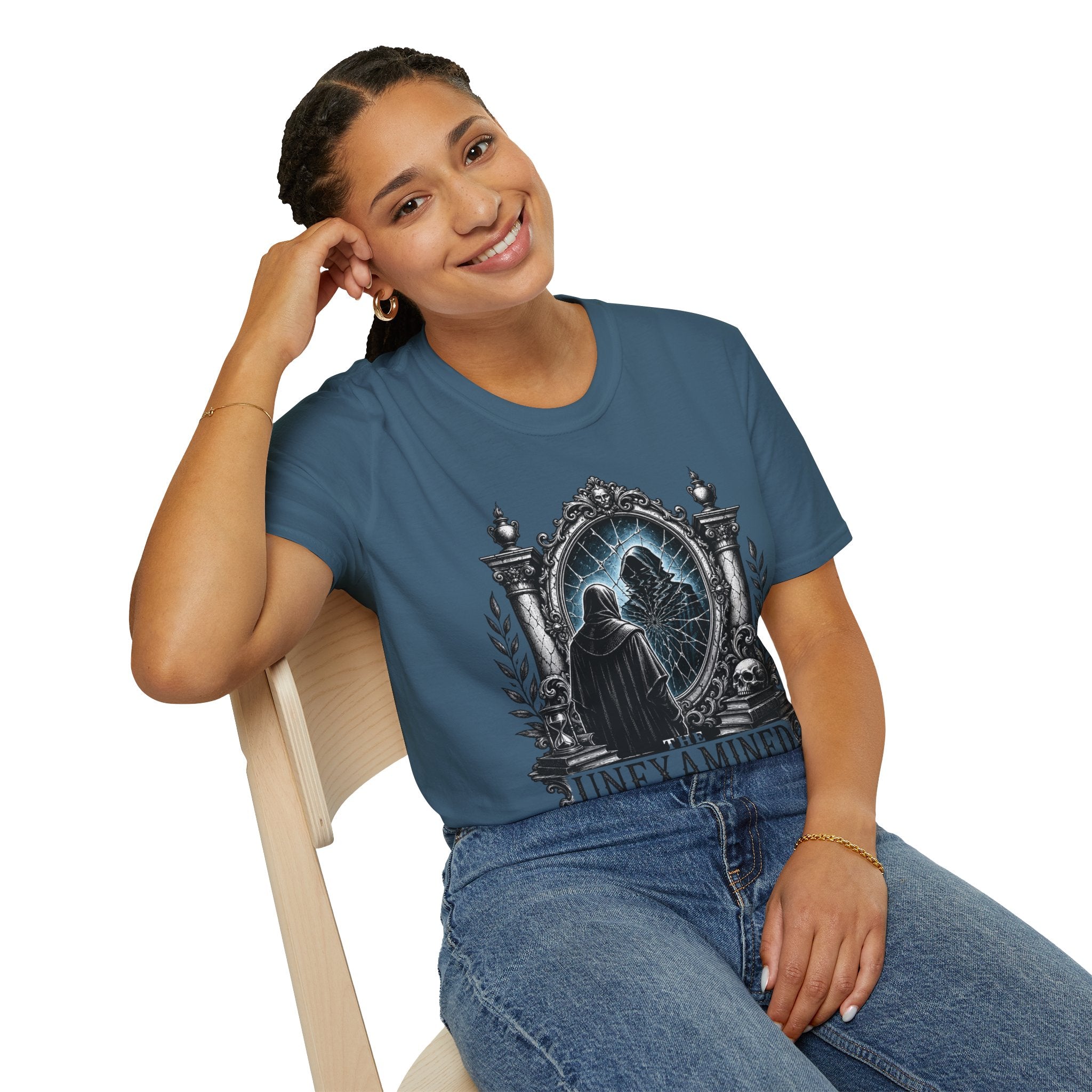 The Unexamined Life T-Shirt — Philosophical Mirror Graphic Tee