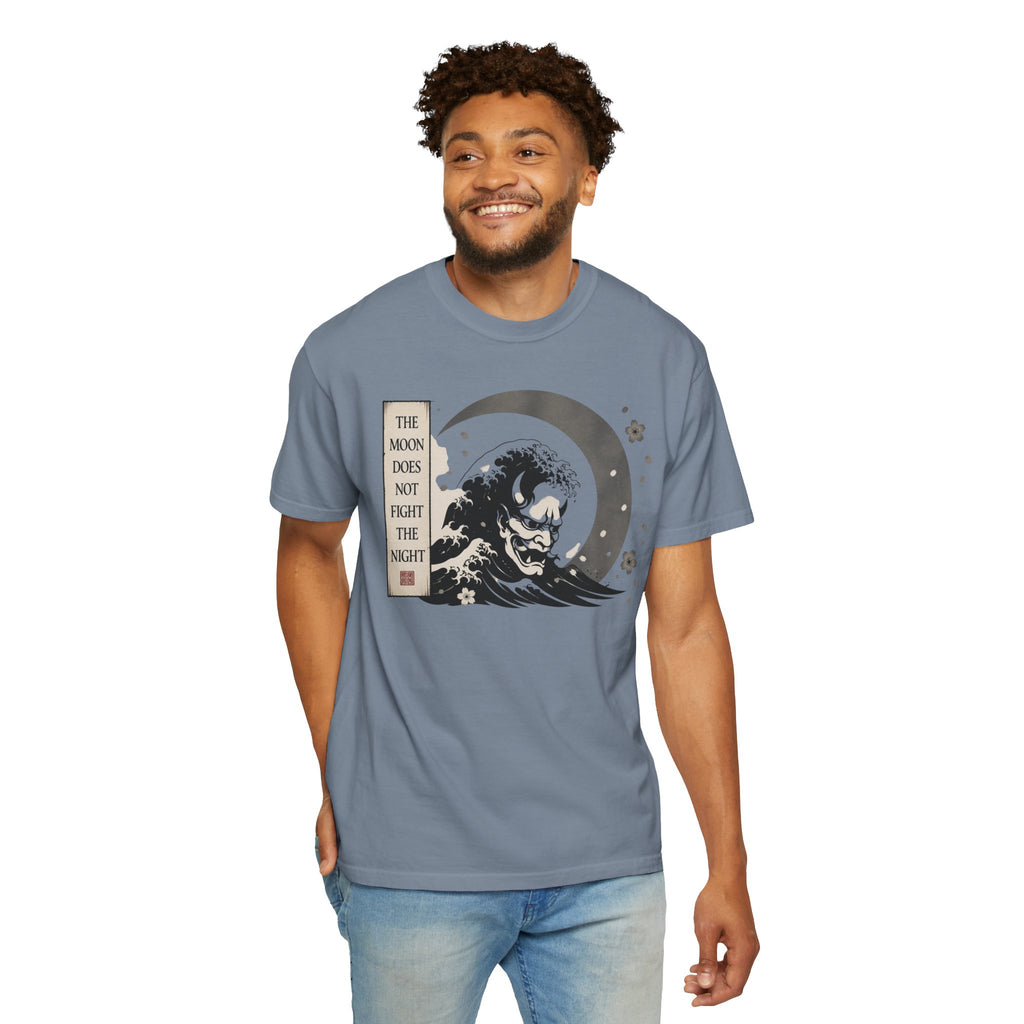 Moon Does Not Frighten Night T-Shirt — Japanese Wave Demon Graphic Tee