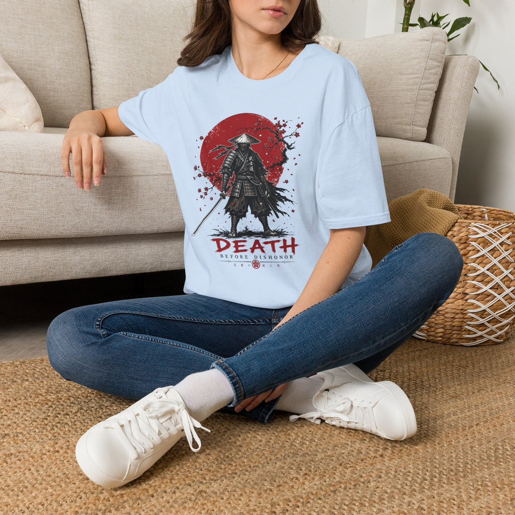 Samurai Death T-Shirt — 'Death Before Dishonor' Graphic Tee