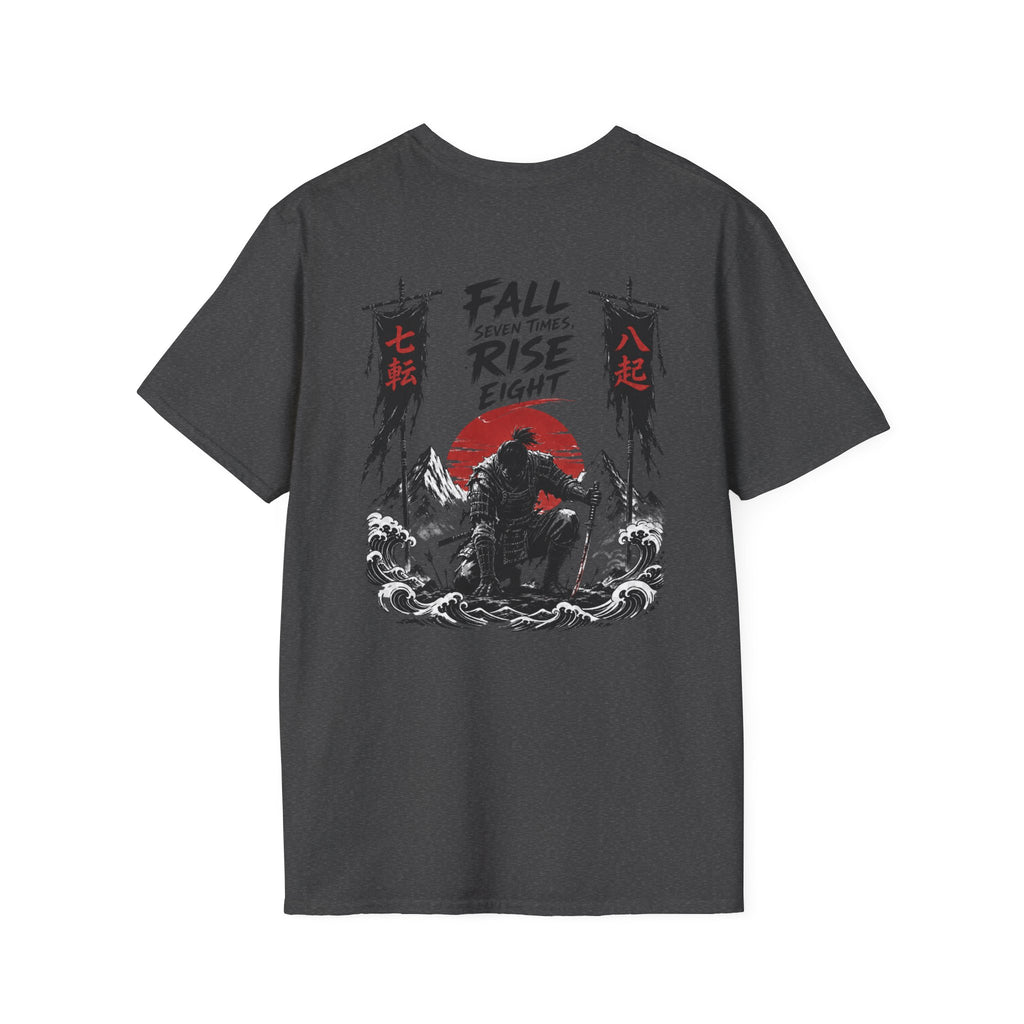 T-Shirt — 'Fall, Rise, Repeat' Samurai Chest Print